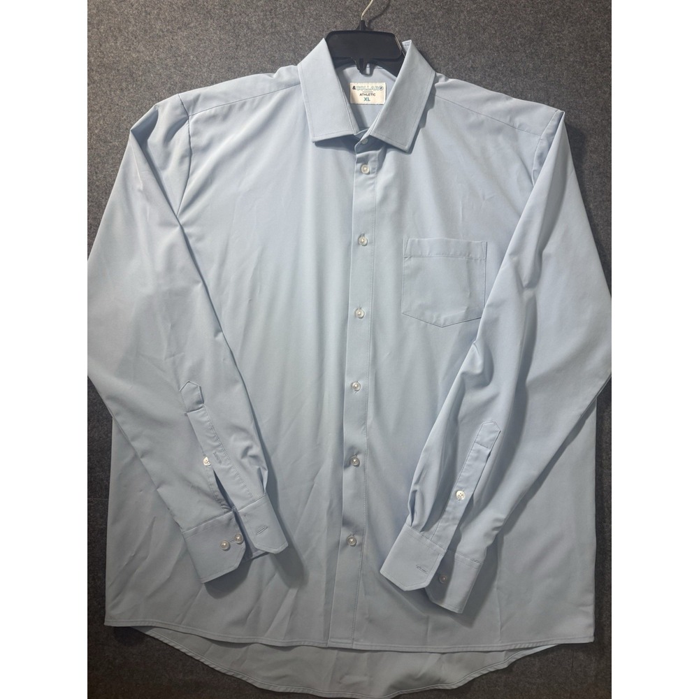 &Collar Men's Athletic Fit Performance‎ Dress Shirt Light Blue XL